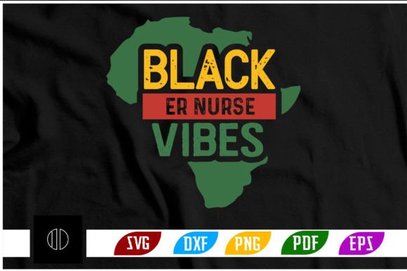 Black ER Nurse Vibes SVG for Crafts & Graphics