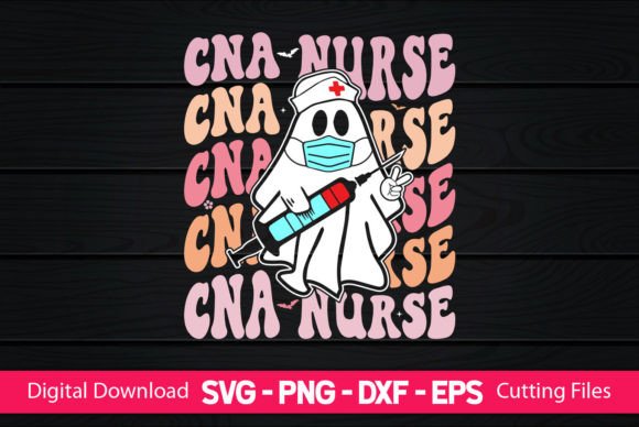 CNA Nurse Retro Boo Ghost Graphics for Crafts