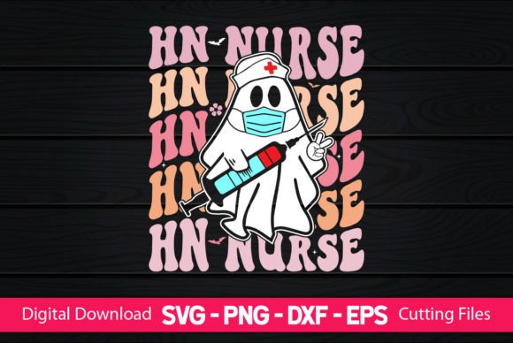 HN Nurse Retro Boo Ghost Graphics for Crafts