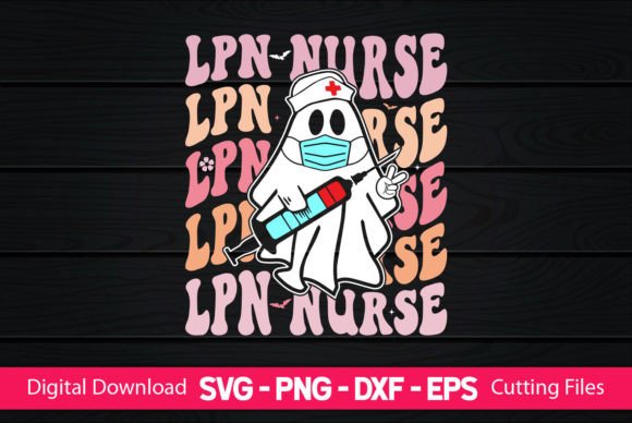 LPN Nurse Retro Boo Ghost: Graphics for Crafts
