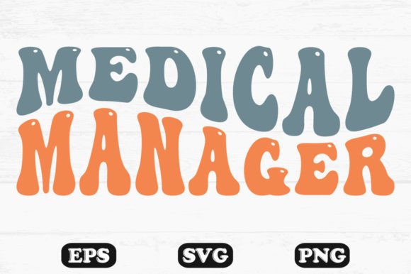 Medical Manager Retro Wavy T-shirt Graphics for Crafts