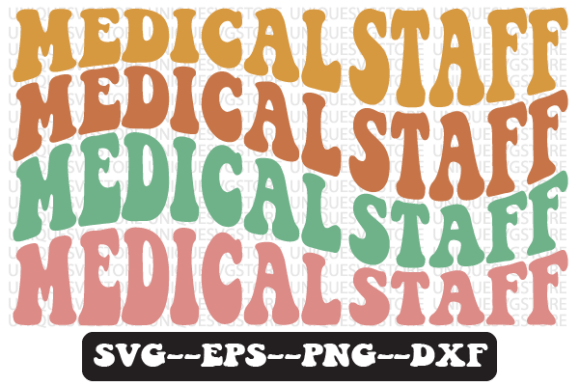 Medical Staff Wavy Retro SVG: Graphics for Crafts