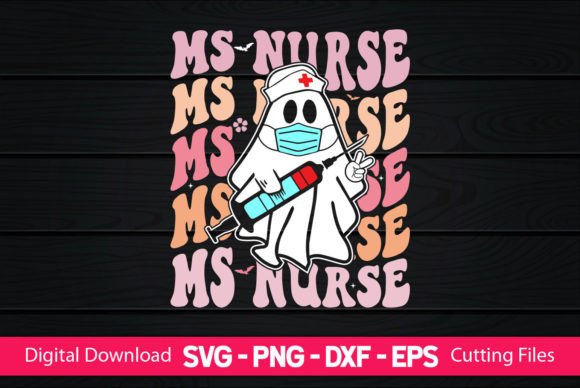 MS Nurse Retro Boo Ghost: Graphics for Crafts