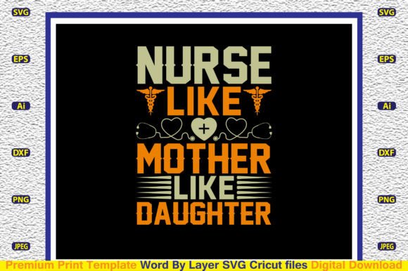 Nurse Like Mother SVG: Graphics for Crafts