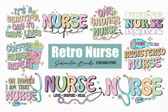 Retro Nurse Bundle: Graphics for Crafts