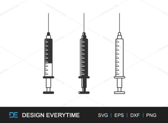 Syringe SVG & Silhouette Graphics for Crafts