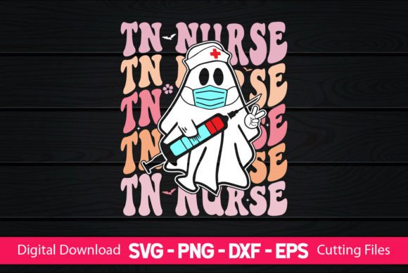 TN Nurse Retro Boo Ghost: Graphics for Crafts